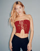 immagine di Claryn Crop Top in maglia flock rossa