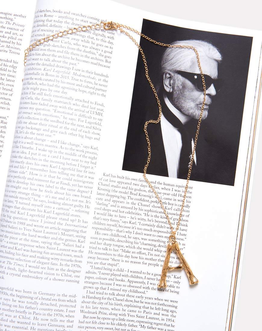 Collana in oro Lettera A