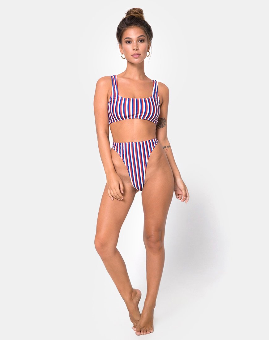 Immagine di Abadie Top Bikini con stampa a tre strisce