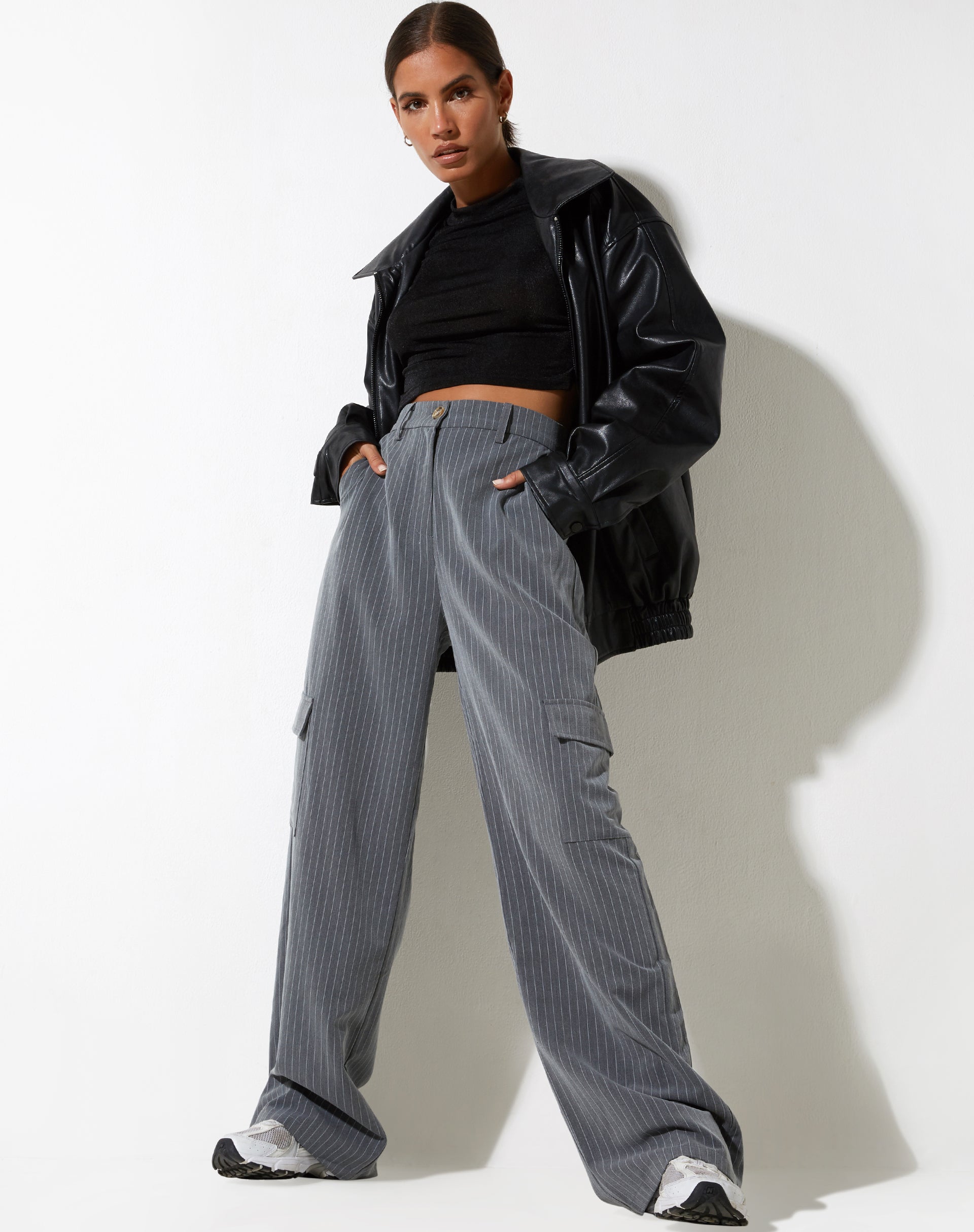 immagine di Abba Cargo Trouser in grigio gessato