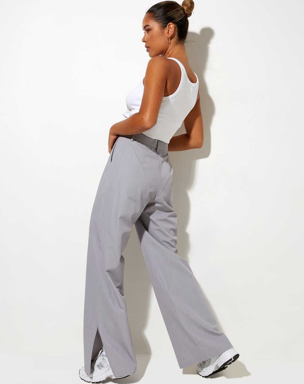 Pantaloni Abby in grigio argento