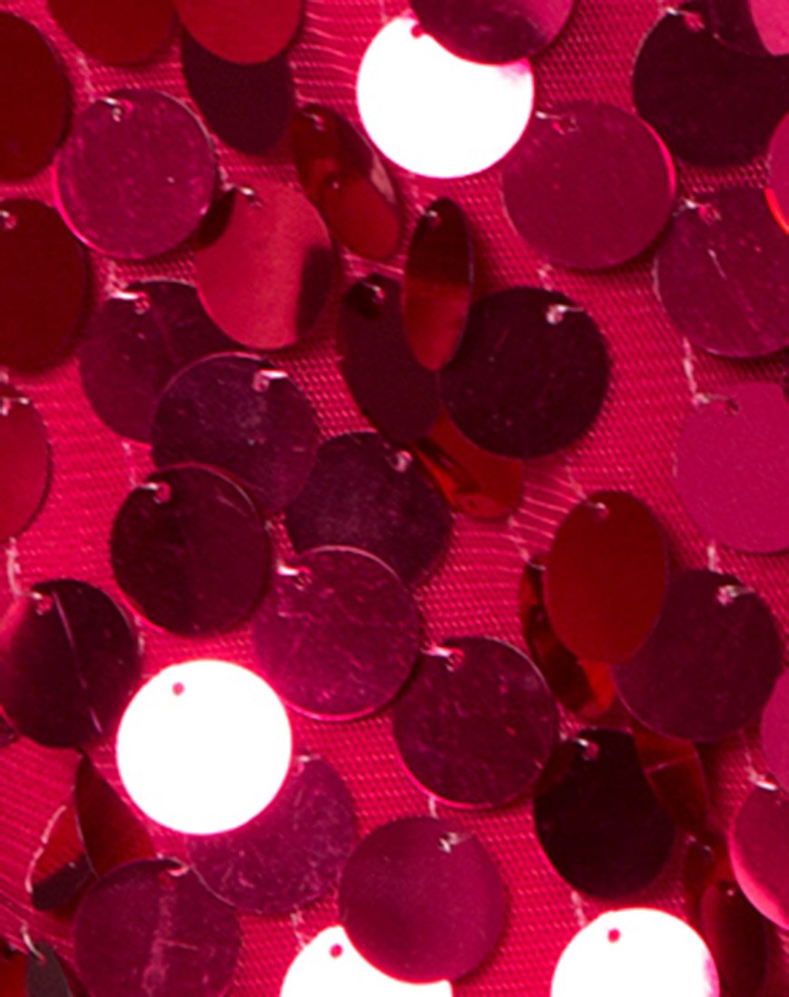 Immagine di Abela, corpetto in paillettes a disco rosso ciliegia