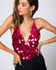 Immagine di Abela, corpetto in paillettes a disco rosso ciliegia
