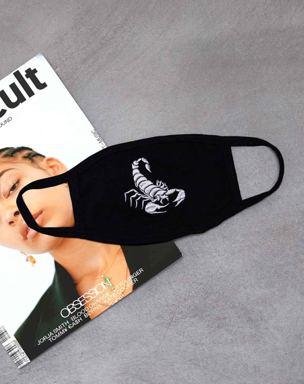 Maschera viso in nero Scorpion White Embro