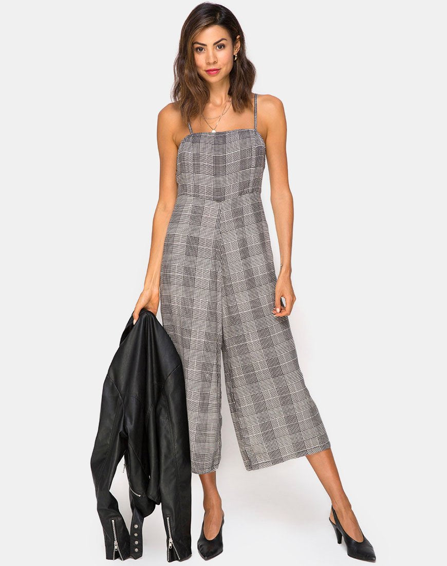 Immagine di Achem Culotte Jumpsuit in Charles Check Grigio