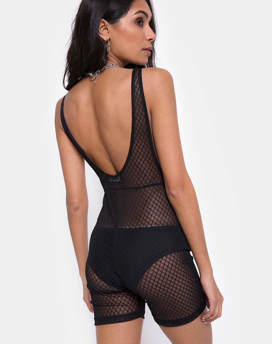 Immagine di Acro Unitard a rete nera
