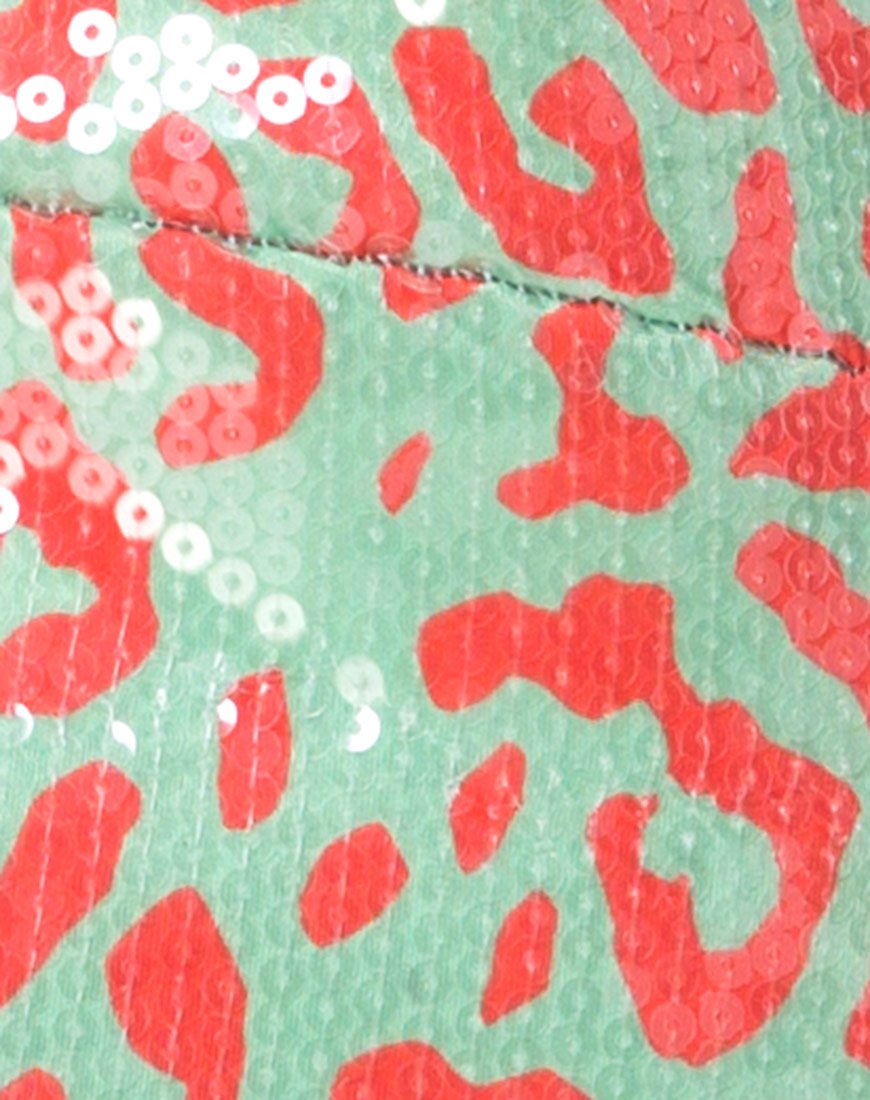 Immagine di Acro Unitard in Leopardo Fluo Paillettes Trasparenti