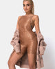Immagine di Acro Unitard in rete leopardata Caramel