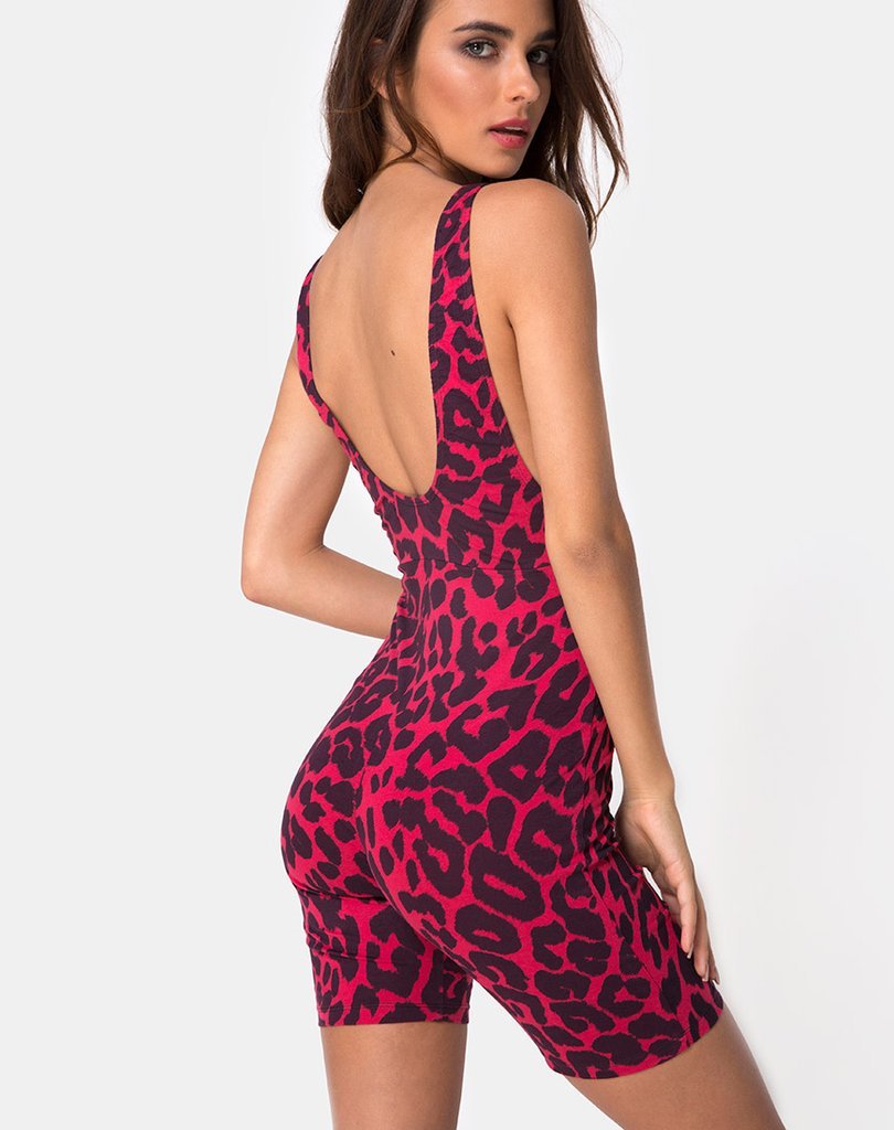 Immagine di Acro Unitard in rosso giaguaro oversize