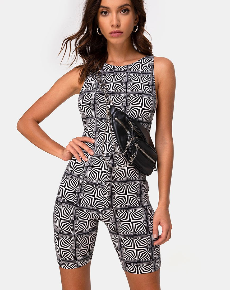 Immagine di Acro Unitard in Sypro Bianco e Nero
