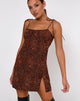 Immagine di Adara Slip Dress in Ditsy Leopard Orange