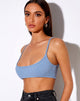 Immagine di Adda Bralet in Rib Blu Cenere