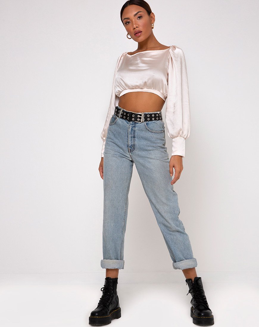 Immagine di Adoria Crop Top in raso Avorio