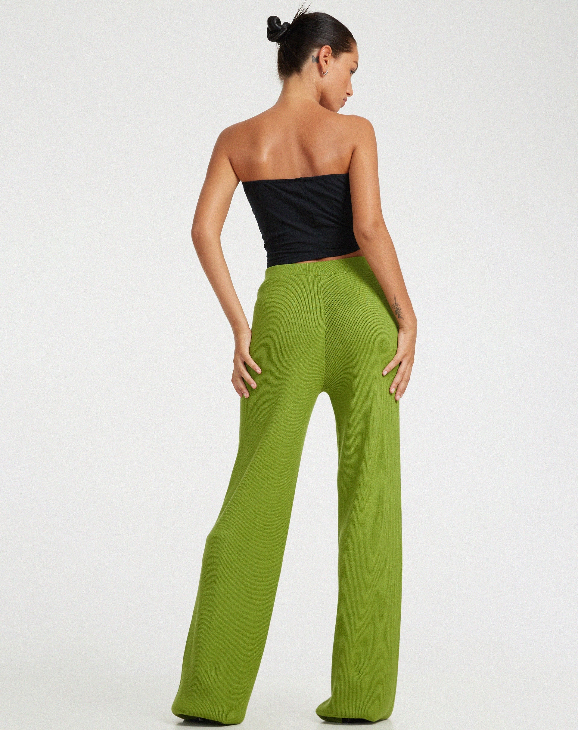 immagine di Pantalone a gamba svasata Adolia in Golden Lime