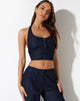 immagine di Aegir Crop Top in Denim Blue Chambray