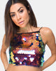 Immagine di Ahena Crop Top in paillettes Dragon Fruit