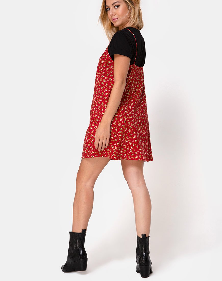 Immagine del vestito Akina in rosso floreale Falling For You