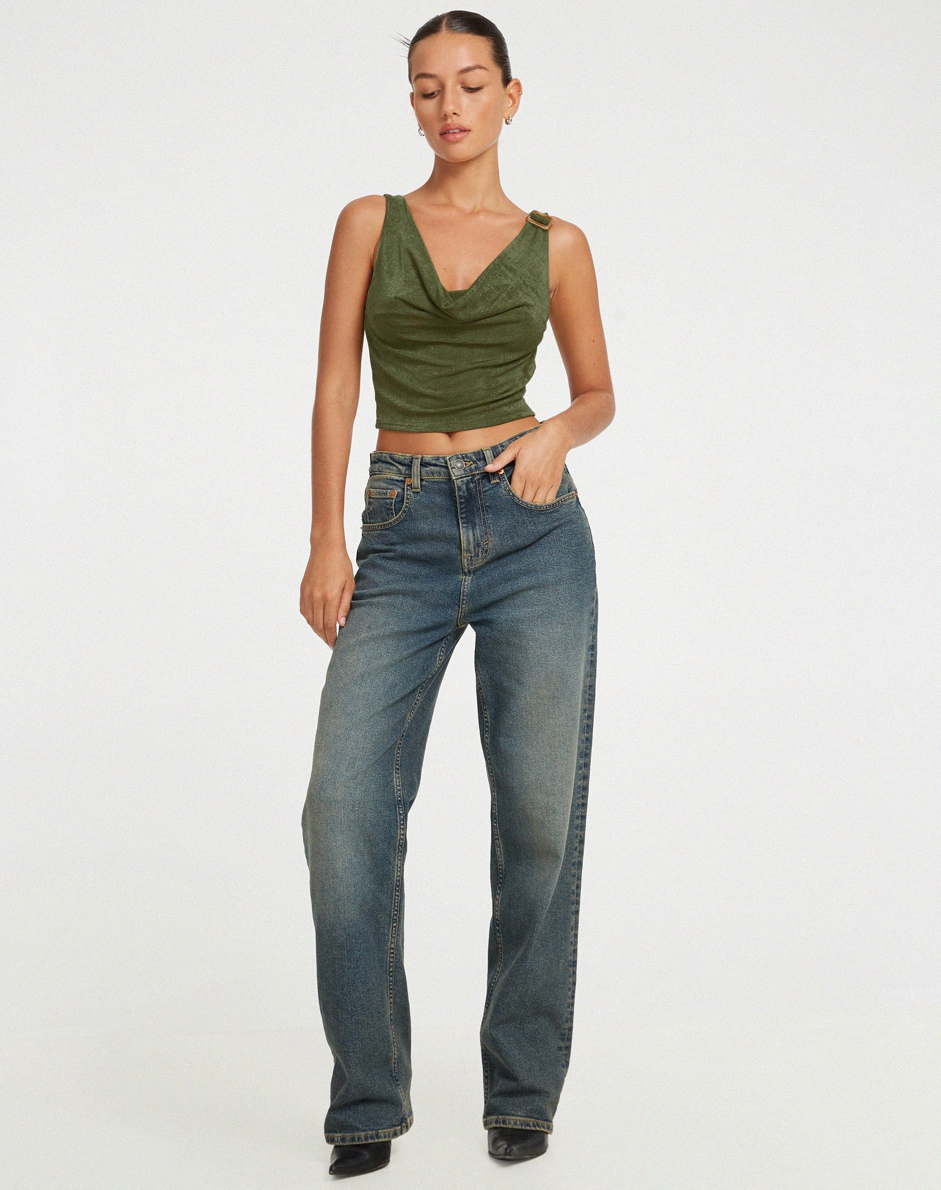 immagine di Masayo Crop Top in Khaki