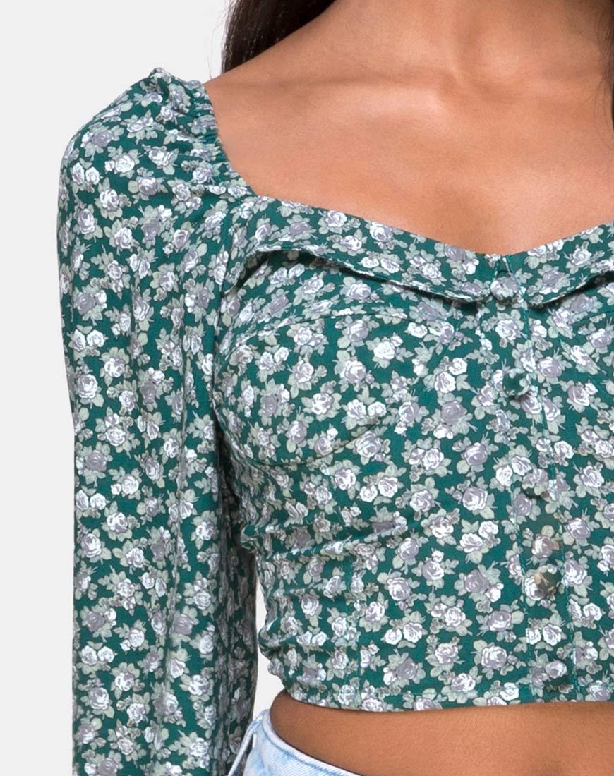 Immagine di Alor Crop Top in fiore verde