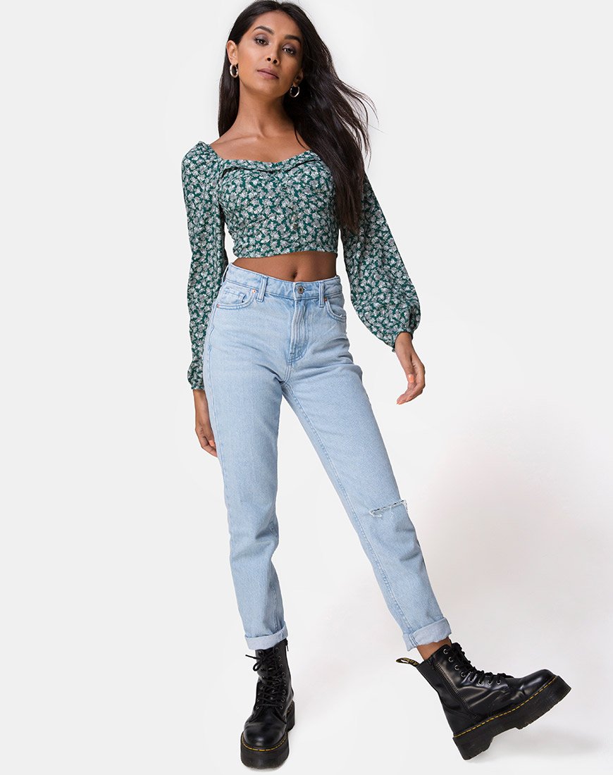 Immagine di Alor Crop Top in fiore verde