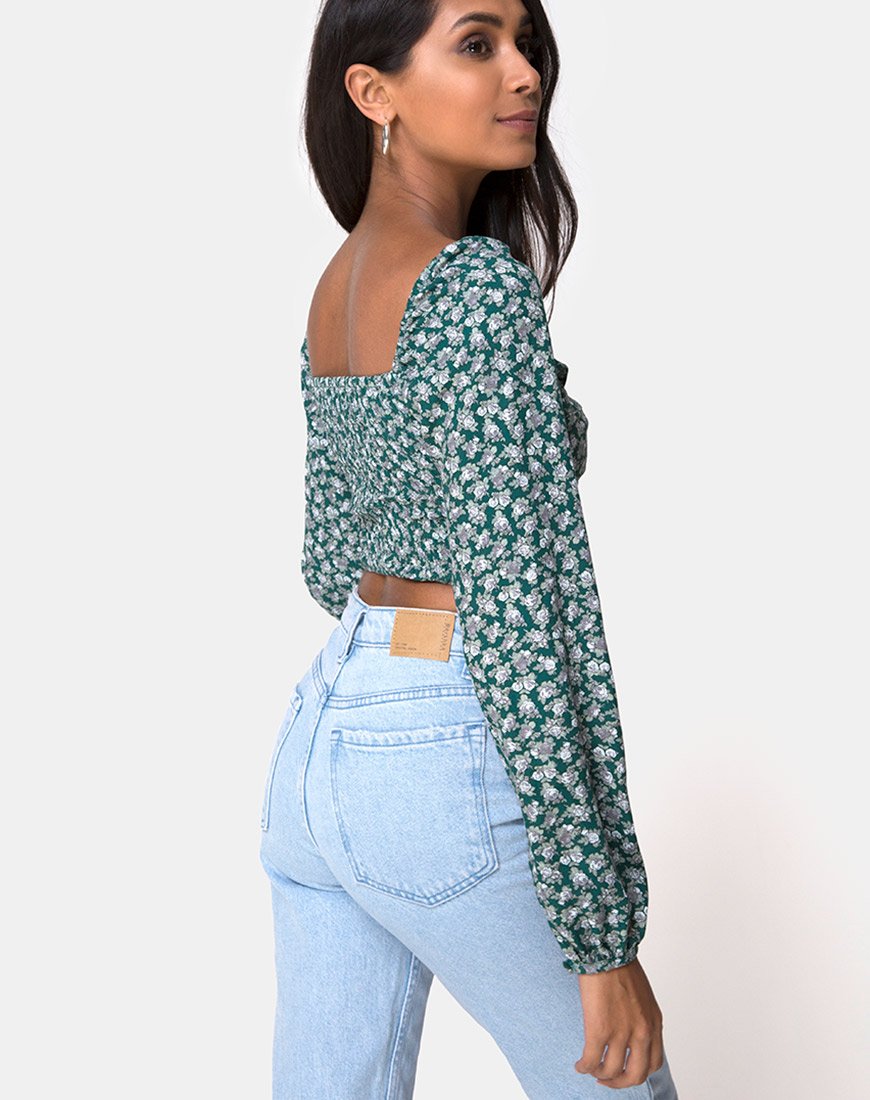 Immagine di Alor Crop Top in fiore verde