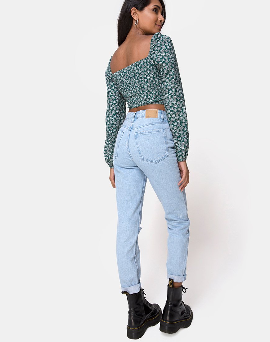 Immagine di Alor Crop Top in fiore verde