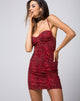 Immagine di Alvina Bodycon Dress in Animal Colorato Rosso