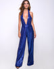 Immagine di Amber Tuta a gamba larga in mini paillettes Cobalt