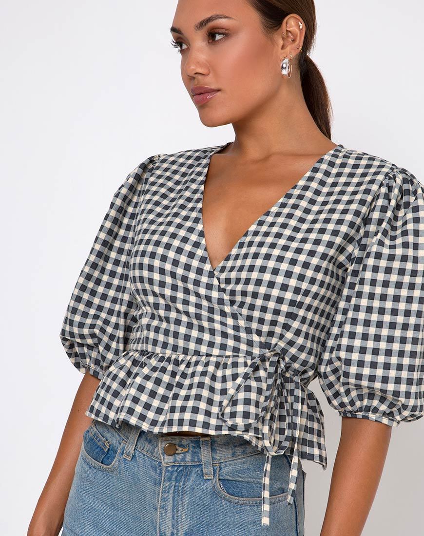 Immagine di Amiya Top in Gingham Crema