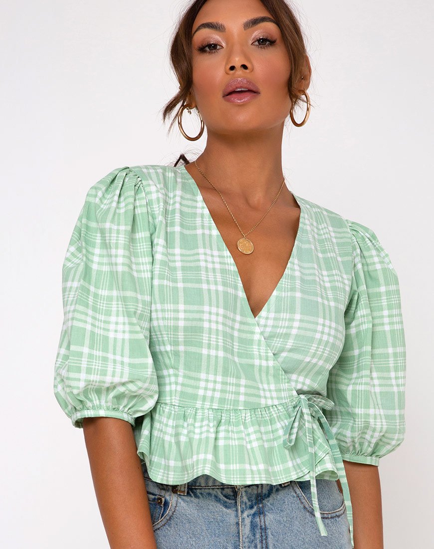 Amiya Top in tovaglia Neo Mint