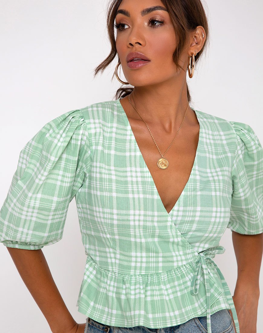 Amiya Top in tovaglia Neo Mint