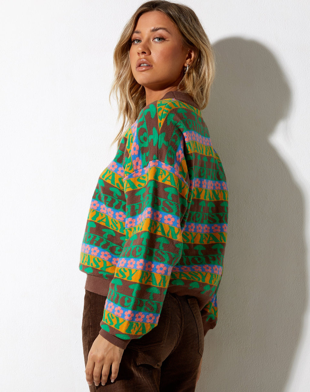 Maglione Ammar in Fairisle Mix Marrone