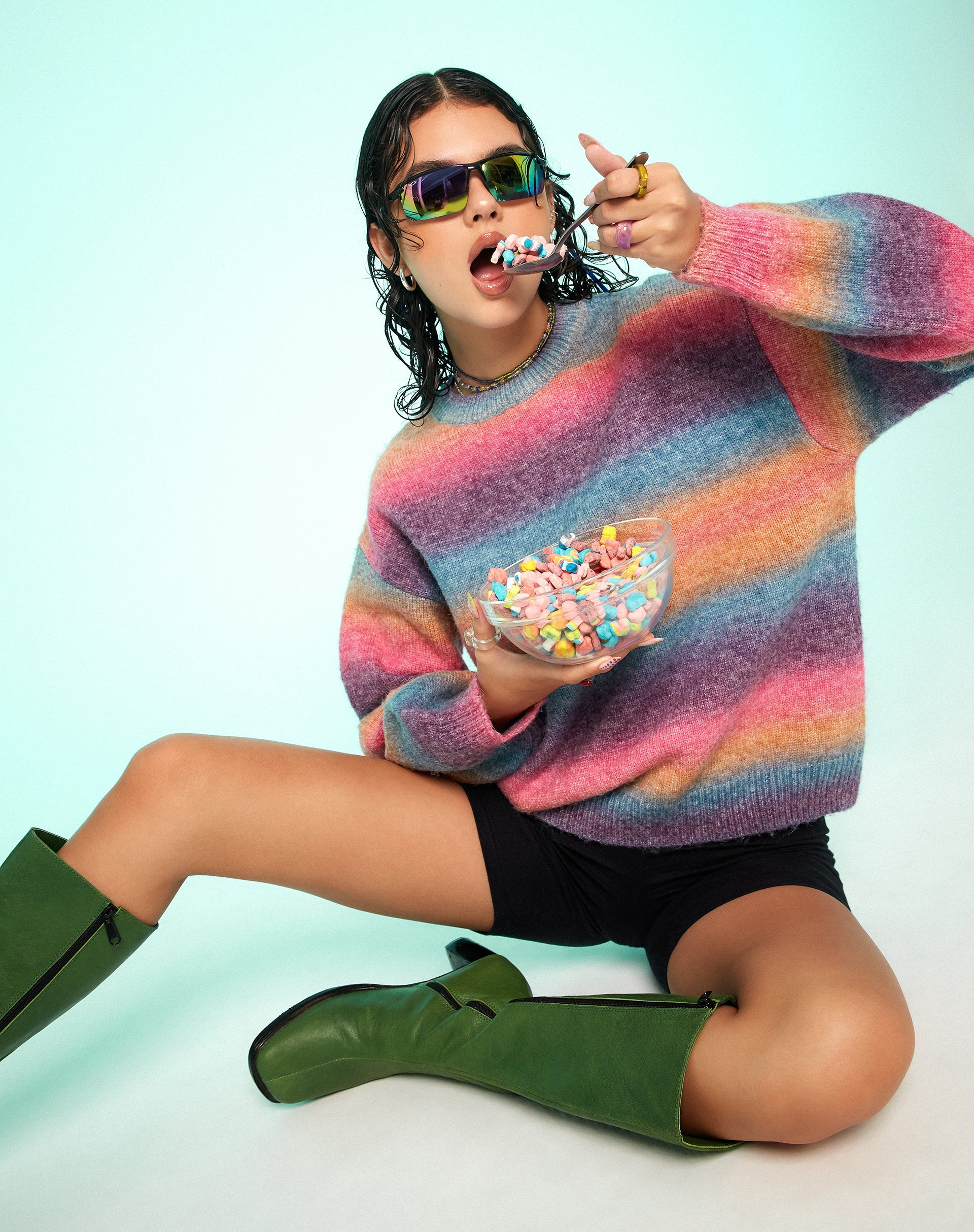 Immagine di MOTEL X OLIVIA NEILL Ammaria Jumper in rosa e viola