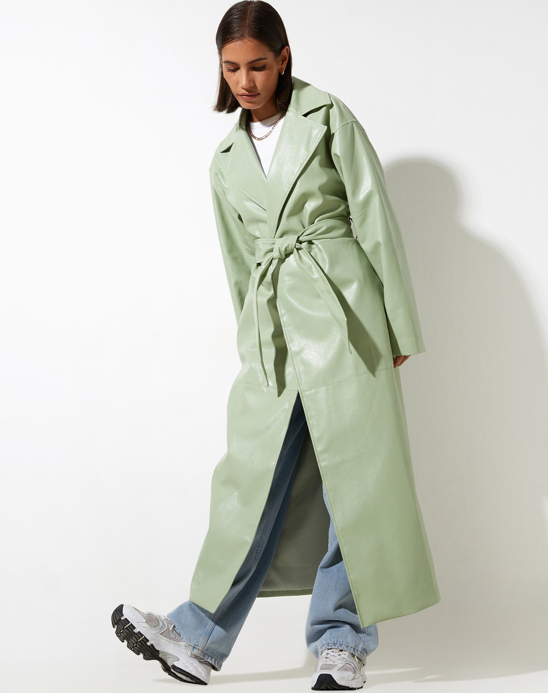 immagine di Ejo Trench Coat in PU Mint