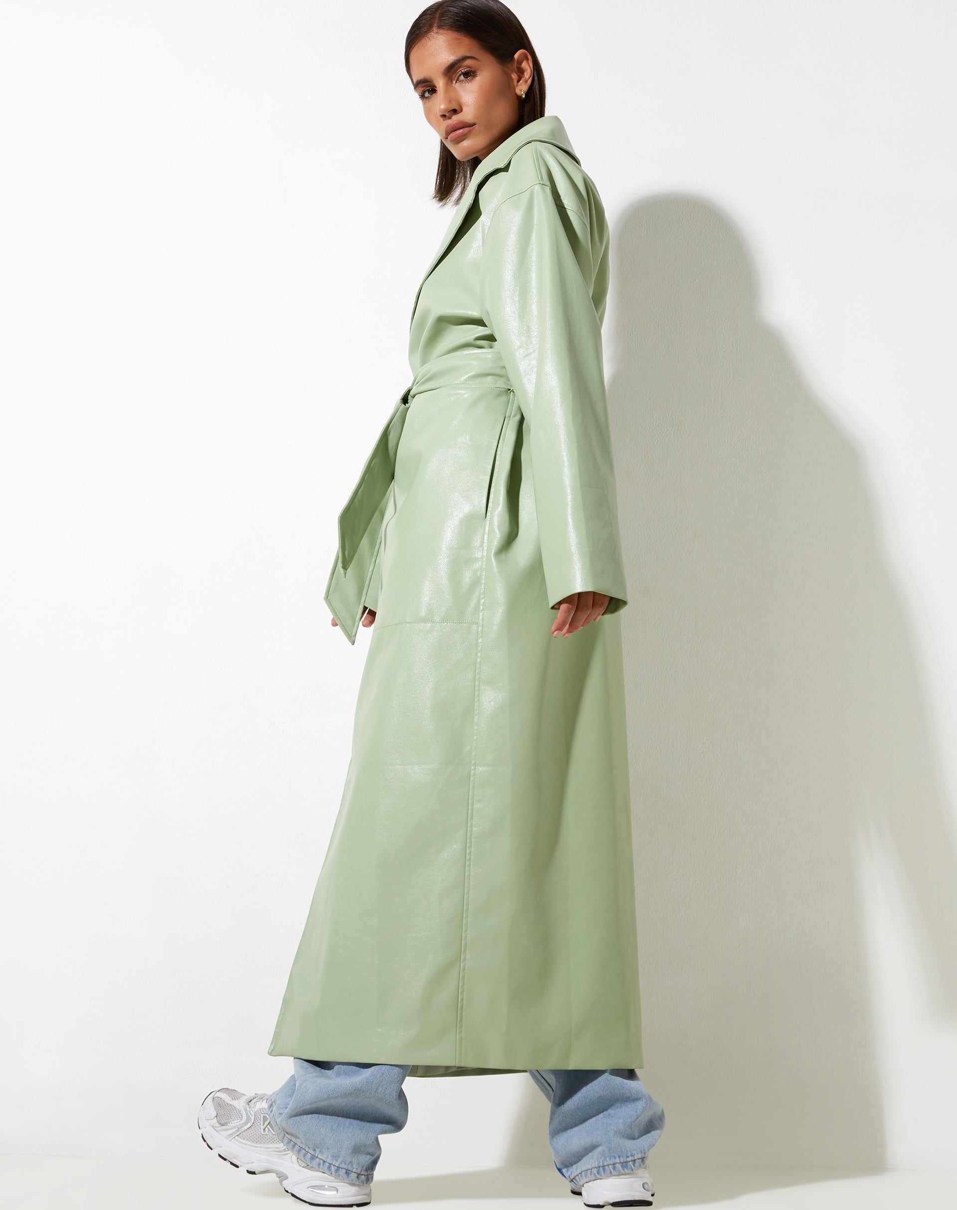 immagine di Ejo Trench Coat in PU Mint