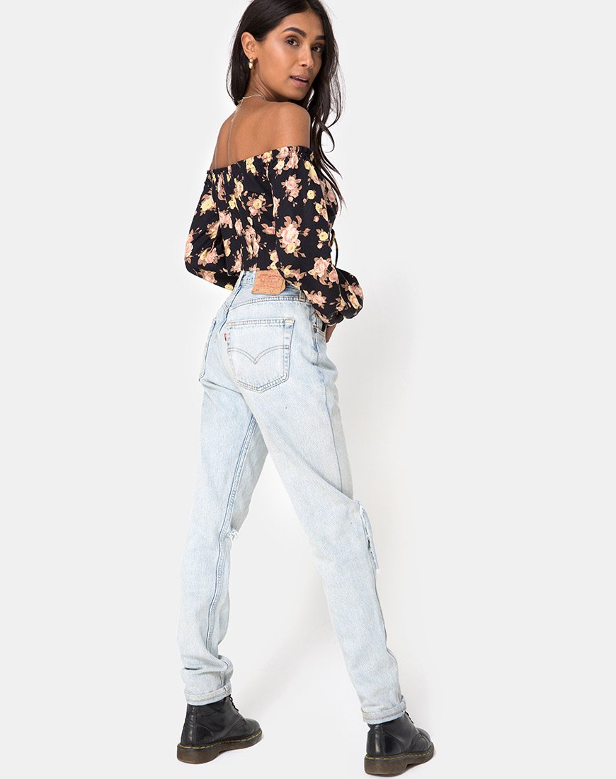 Immagine di Aneca Off The Shoulder Top in Rosa Antica Nero