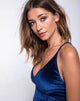 Immagine di Angel Crop Top in Velluto Navy