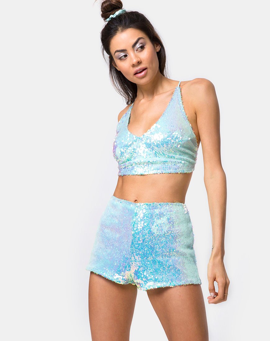 Immagine di Crystal Short in Fishcale Sequin Candy Unicorn