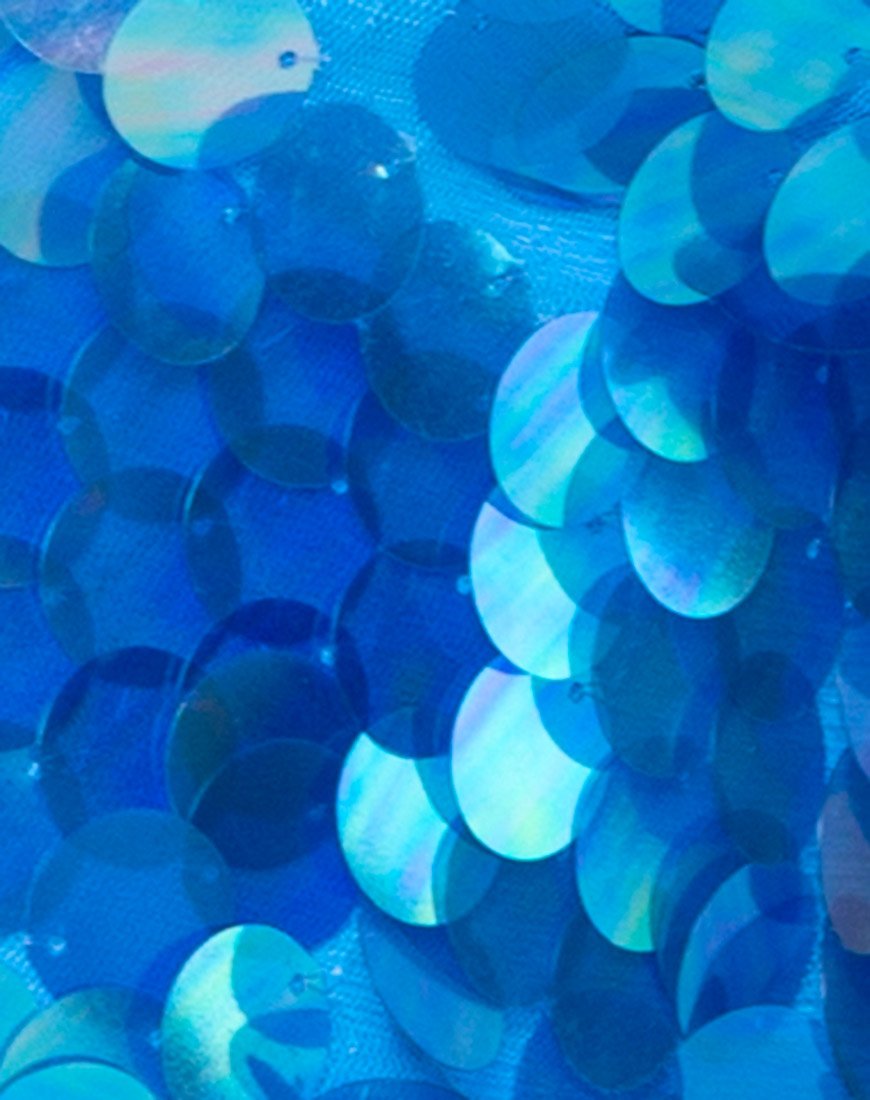 Immagine di Crystal Short in Fishcale Disc Sequin Blu Marine