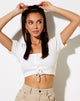 Immagine di Anjali Crop Top a costine avorio