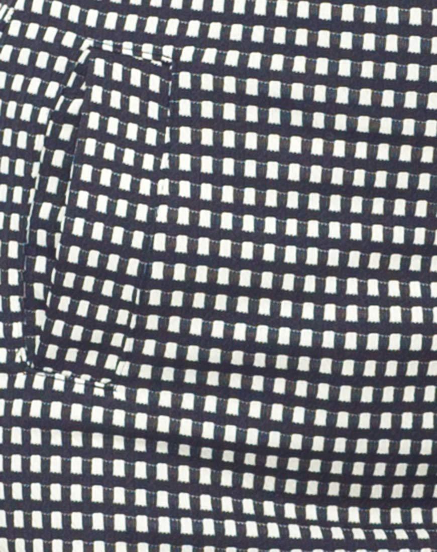 Immagine di Motel Annie Leigh Check Mini Skirt in nero e crema