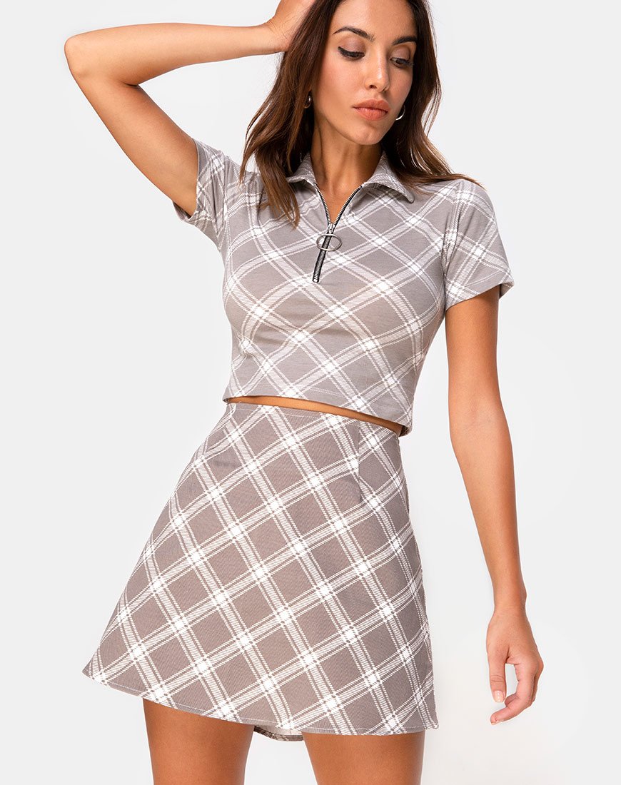 Gonna Annie in Grunge Check Taupe