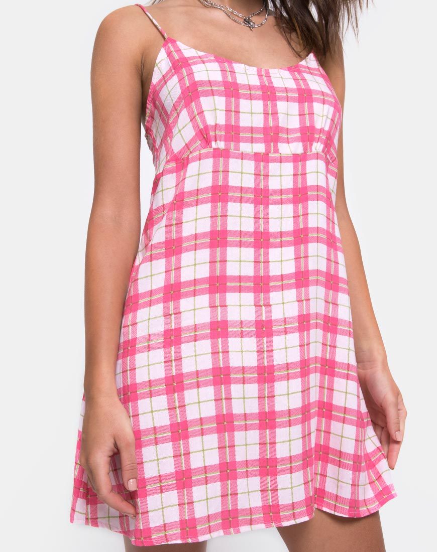 Immagine di Anoma Slip Dress in Picnic Check Rosa