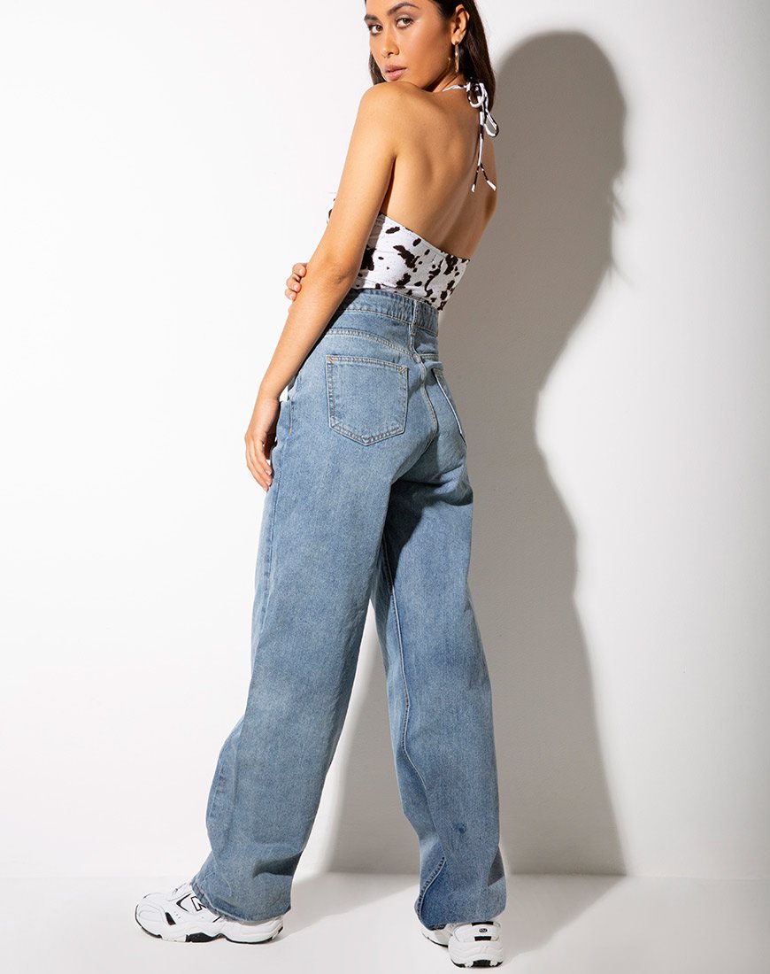 Immagine di April Crop Top in Mini Cow Bianco e Nero