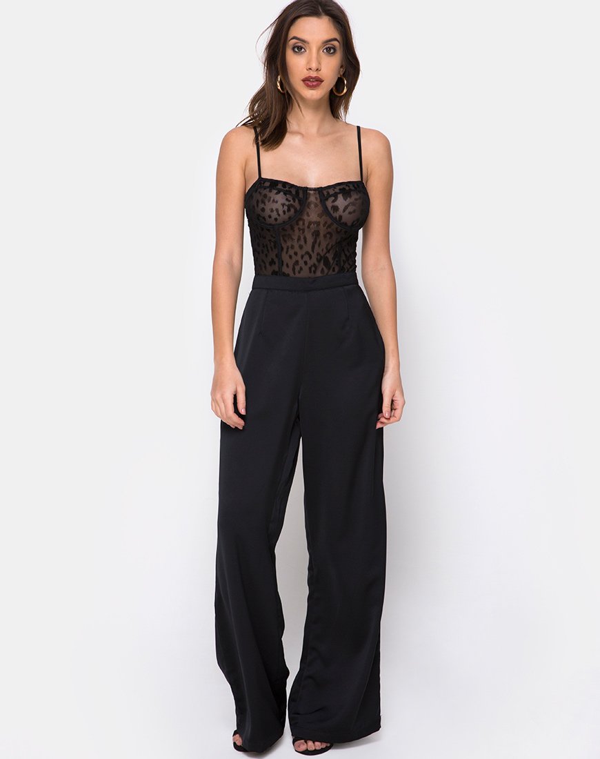 Pantalone Ari Palazo in raso nero