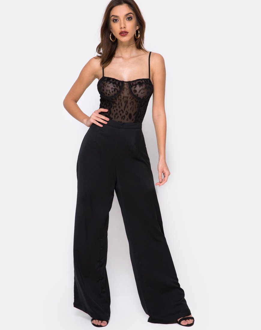 Immagine di Ari Palazo Trouser in raso nero