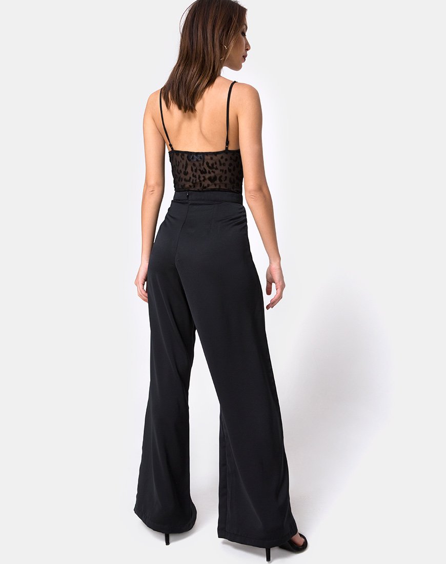 Pantalone Ari Palazo in raso nero