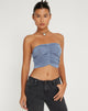 immagine di Asti Crop Top a fascia in blu ghiaccio