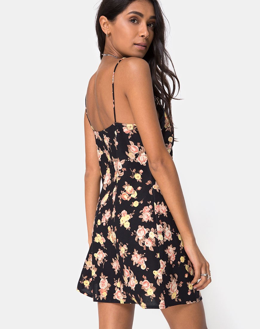 Auvaly Slip Dress in rosa antico nero