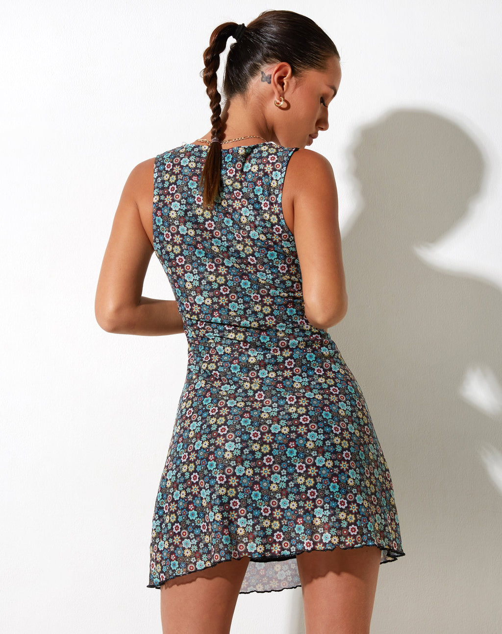 Mini abito Avalie in floreale folk